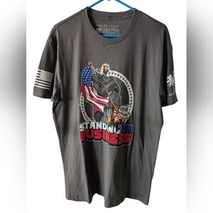 Grunt Style Gray Graphic T-Shirt for Men L